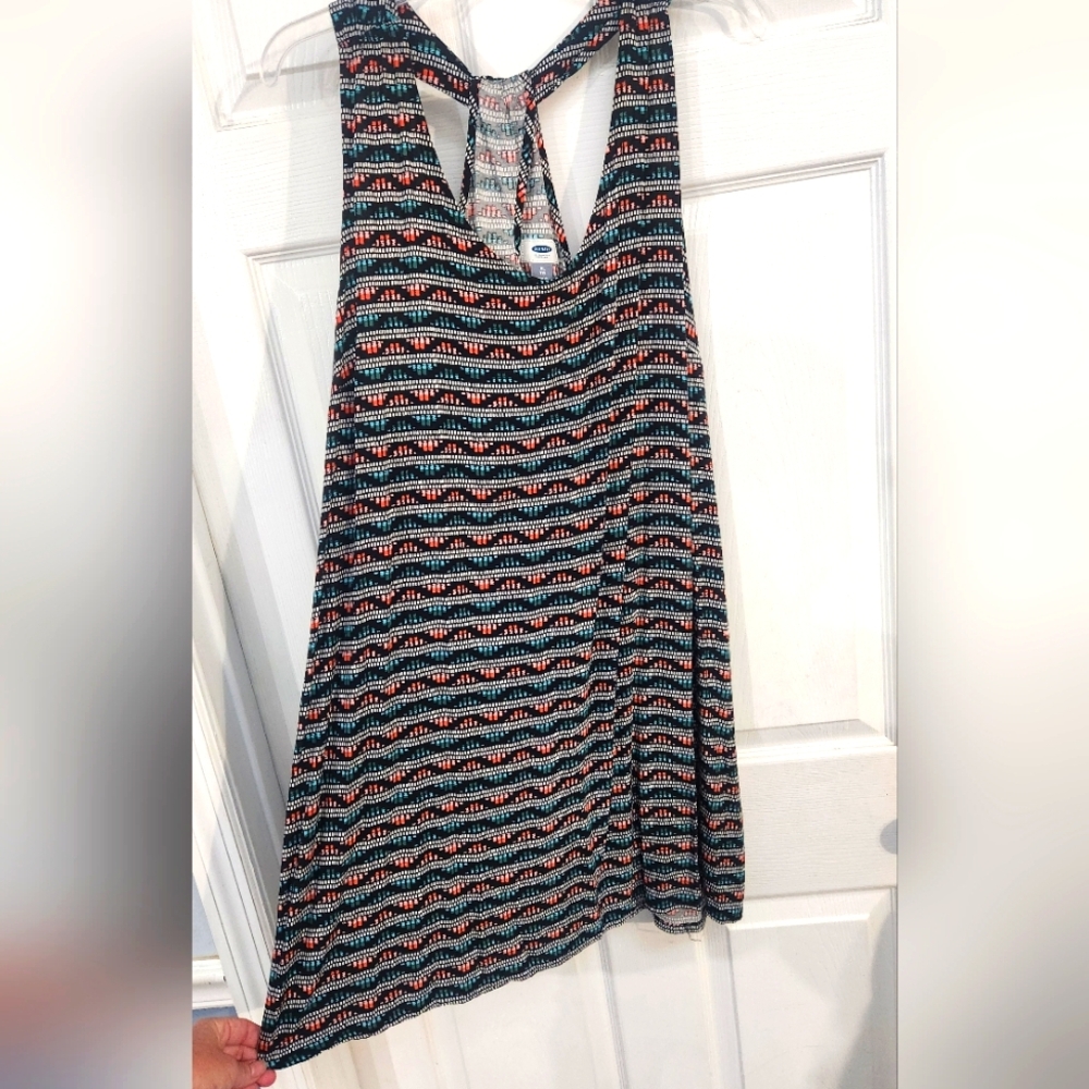 Old Navy Blue/Teal, And Red/Orange Razorback Dress